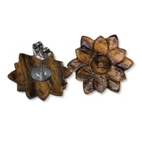 Image 1 of Hardwood Flower Earrings