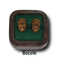 Image 2 of Hardwood Skull Cufflinks with Walnut Box