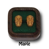 Image 3 of Hardwood Skull Cufflinks with Walnut Box