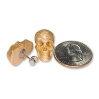 Image 2 of Wooden Skull Earrings
