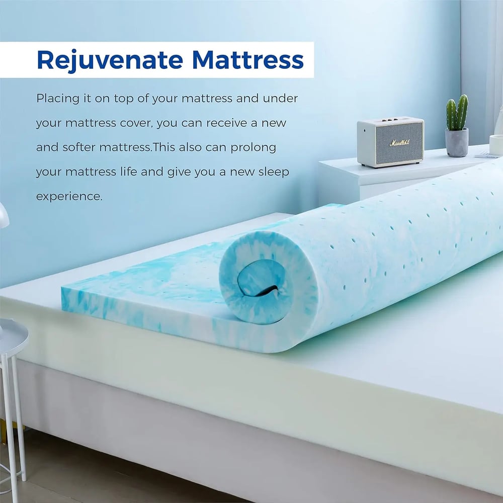 Mattress Topper Memory Foam With 3 inch Cooling Gel Infusion Surrender  At Anytime Into Relaxation