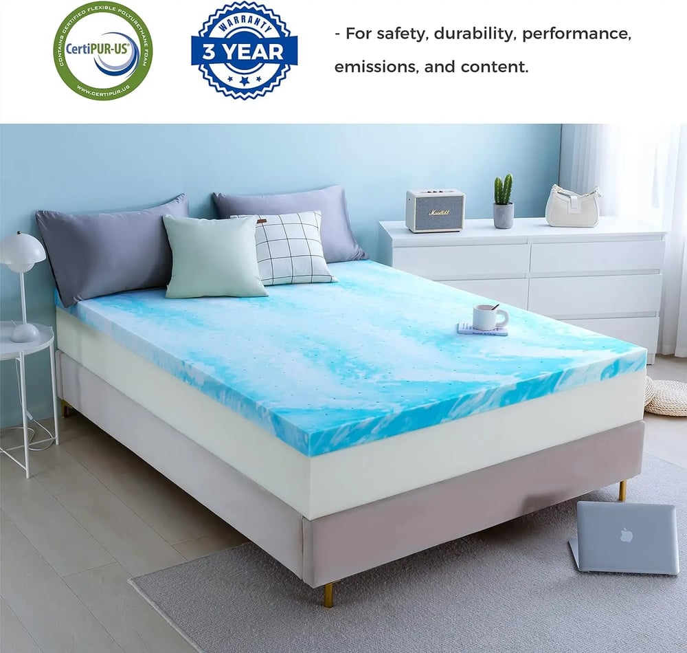 Mattress Topper Memory Foam With 3 inch Cooling Gel Infusion Surrender At Anytime Into Relaxation