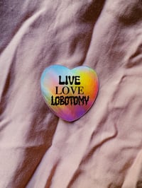 Image of LIVE LOVE LOBOTOMY SMALL PINK STICKER