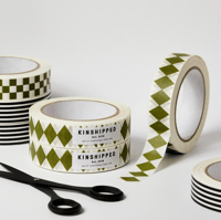 kinshipped paper tape - moss green diamond