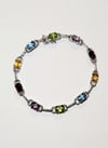 Multicolor Gemstone Silver Bracelet