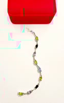 Multicolor Gemstone Silver Bracelet