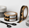 kinshipped paper tape - black + kraft scallop