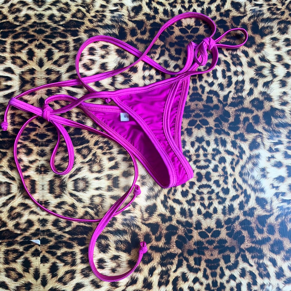 ⋅˚₊‧ ୨୧ ‧₊˚ ⋅ hot pink mesh tieside t-back g (bottoms only)