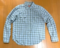 Image 1 of Battenwear made in USA plaid snap button shirt, size M