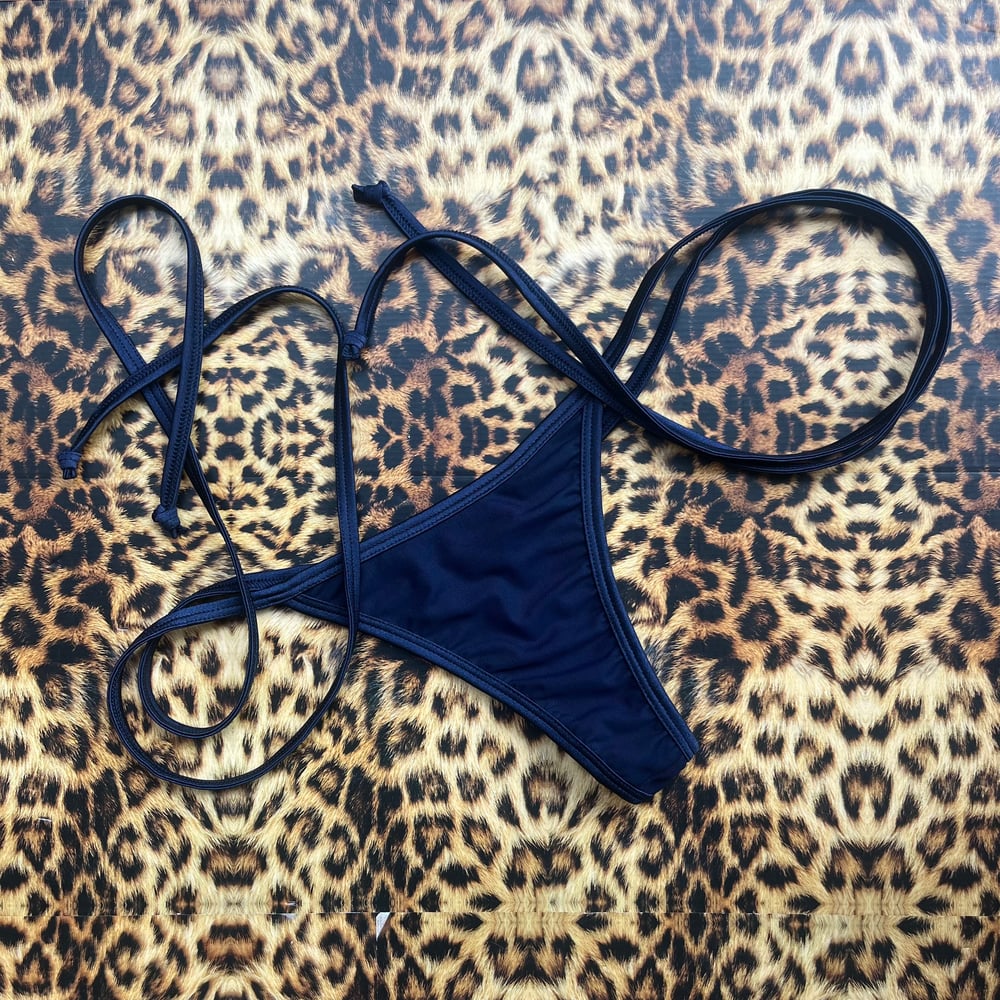 ⋅˚₊‧ ୨୧ ‧₊˚ ⋅ midnight blue mesh tieside t-back g (bottoms only)
