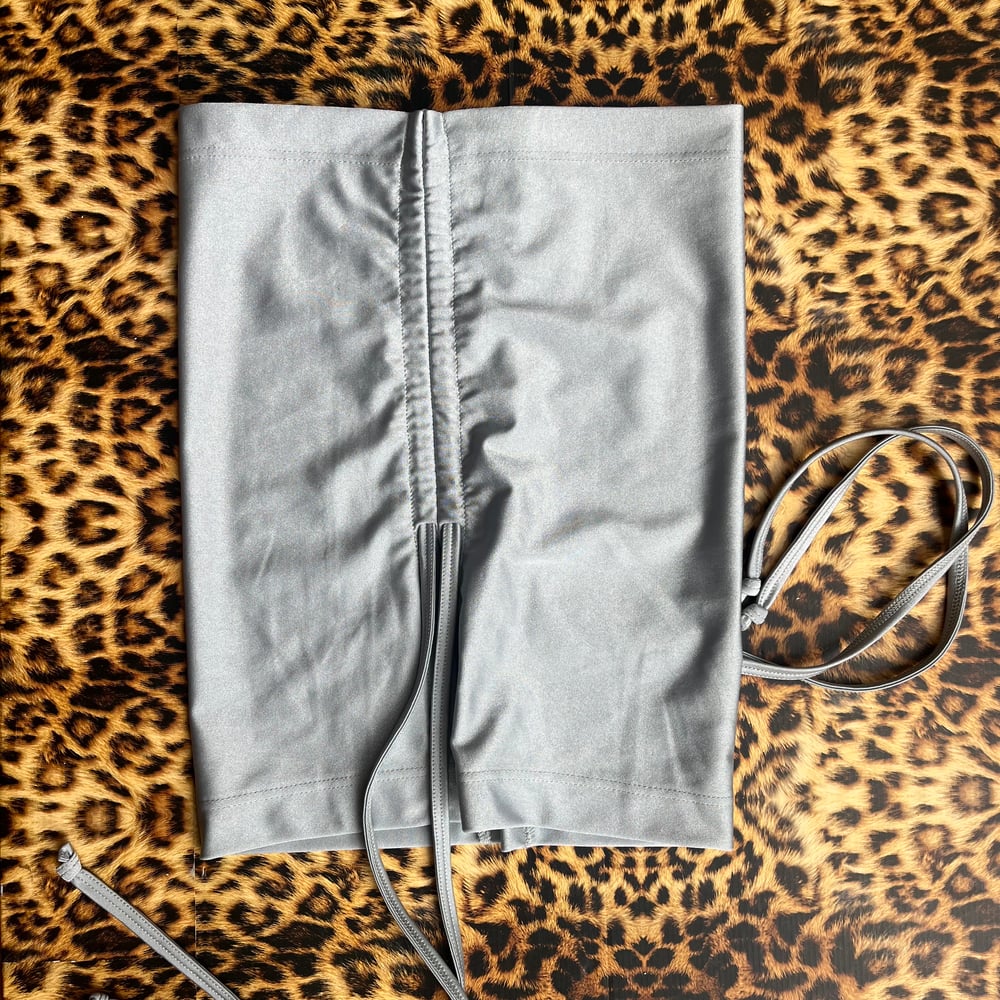 *:･Ruched Crop ☆ space grey - silver ੈ✩‧₊˚