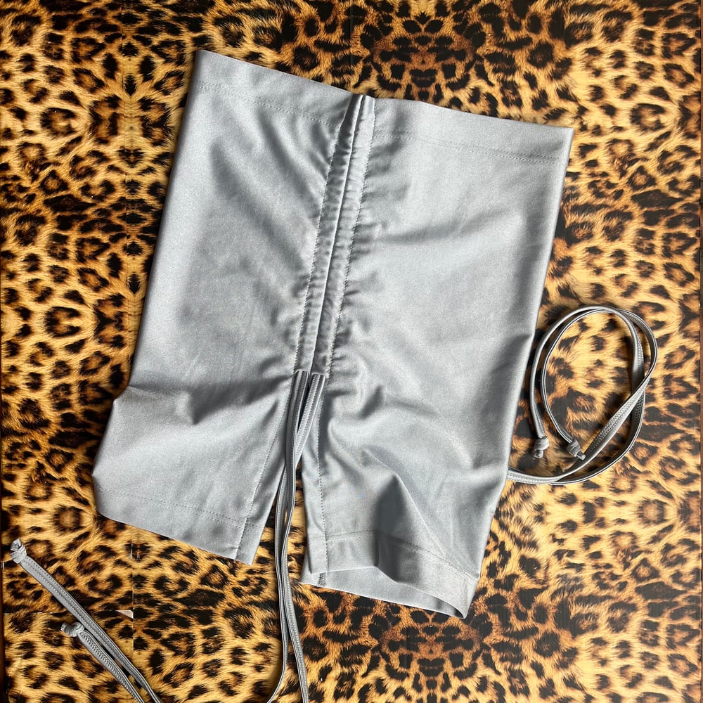 *:･Ruched Crop ☆ space grey - silver ੈ✩‧₊˚