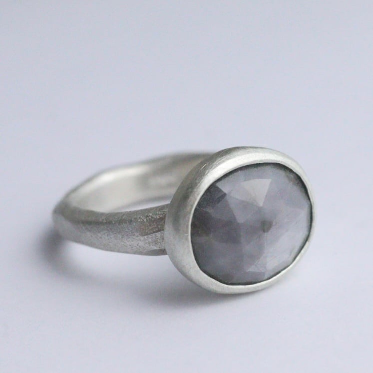 Image of Darker grey sapphire ring 3