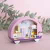 Purple tiny camper