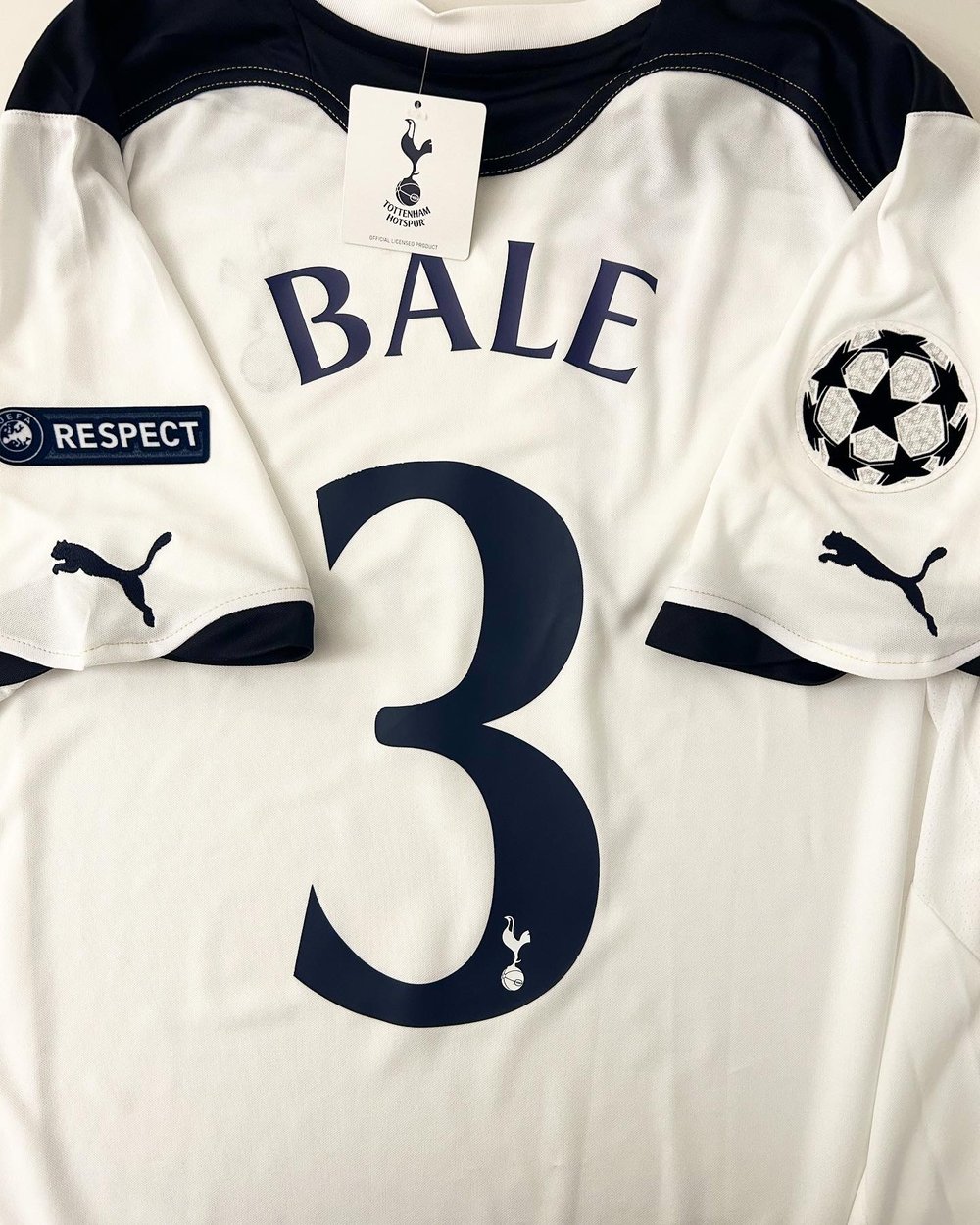 Image of Brand New Tottenham "BALE 3" 2010/11 Home Cup Shirt + UCL patches (XL)