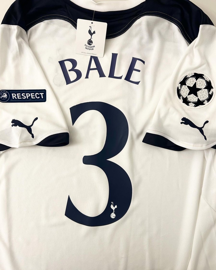 Image of Brand New Tottenham "BALE 3" 2010/11 Home Cup Shirt + UCL patches (XL)