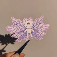 Image of Biblically Accurate Angel Kitty Glitter Stardust Waterproof Sticker