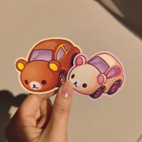 Image of Korilakkuma & Rilakkuma Bear Car Glitter Stardust Waterproof Sticker