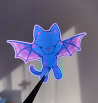 Image of Bat Kitty Glitter Stardust Vinyl Waterproof Sticker