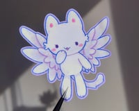 Image of Angel Kitty Glitter Stardust Vinyl Waterproof Sticker