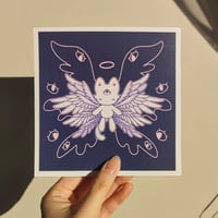 Image of Biblically Accurate Angel Kitty Square Art Print, 148mm & 210mm