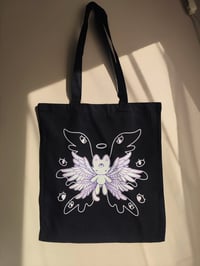 Image of Biblically Accurate Angel Kitty Eco Shopper Black Tote Bag