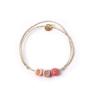 Image of Pulsera de la buena suerte ajustable con mensaje: Amour, Love, BFF, Mum