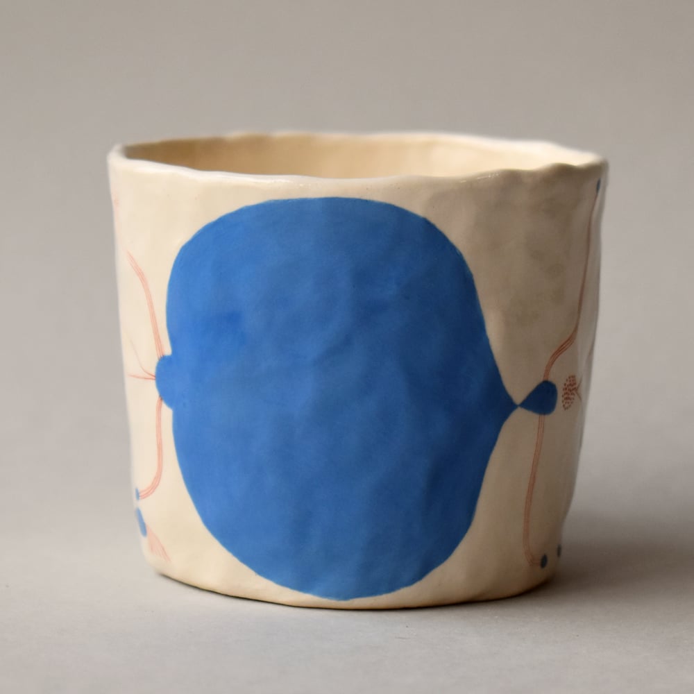 Image of Blue/Red Abstract Plant Mug
