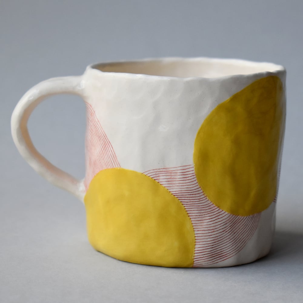 Image of Yellow and Red Dot Cup