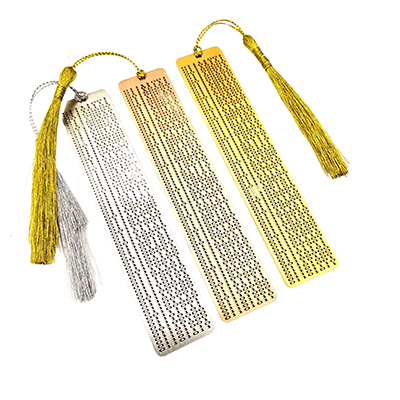 Image of Your Custom Message Translated to Binary Code & Engraved on METAL Bookmark