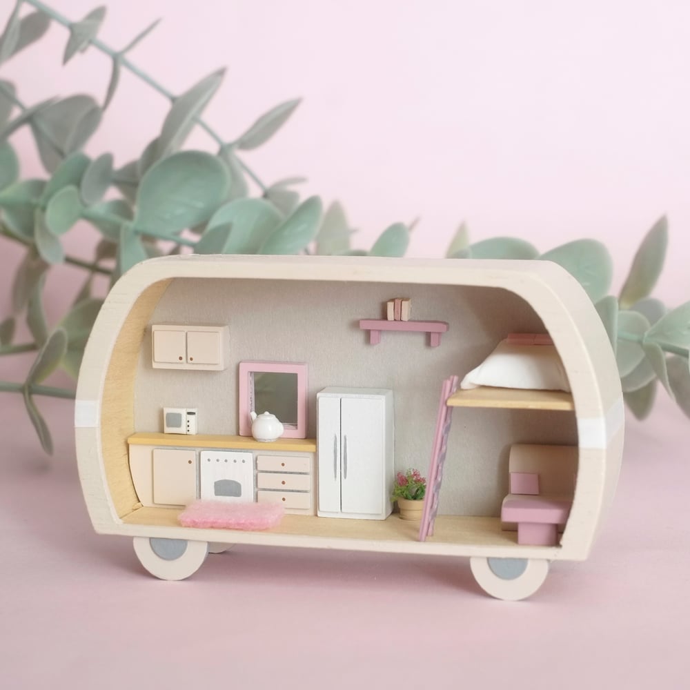 Nude/pink tiny camper 