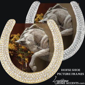 Image of Gold or Silver Horse Shoe Picture Frames