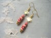 Cherry Blossom Fan Earrings, Pink & Gold, Pierced or Clip On