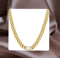Image 2 of Cuban Link Solitaire Necklace
