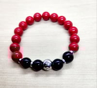 Red Black Silver Bracelet
