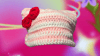 Pink Bowed Cat Beanie