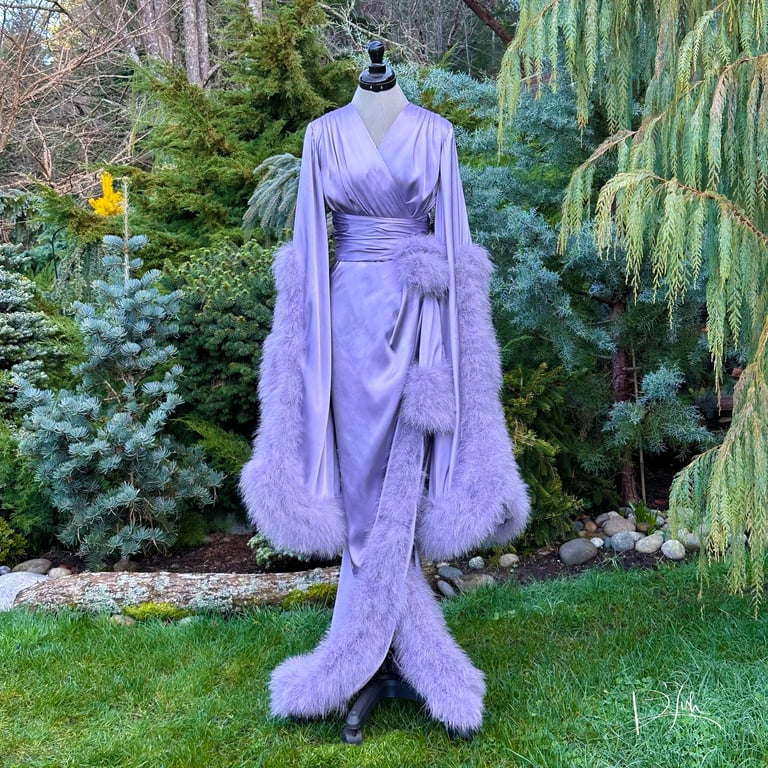 Dusty Lavender Marabou  "Selene" Size S Image 2