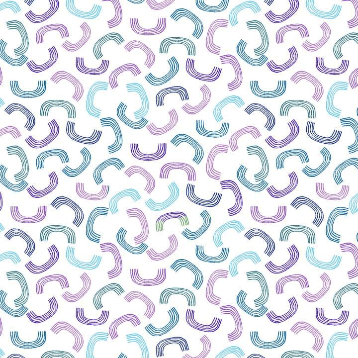 BWB Rainbows Blue/White by the Yard YWB-012