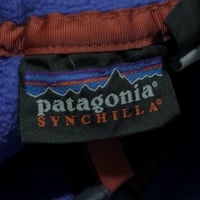 Image 4 of Vintage 90s Patagonia Synchilla Snap T Pullover - Blue & Orange
