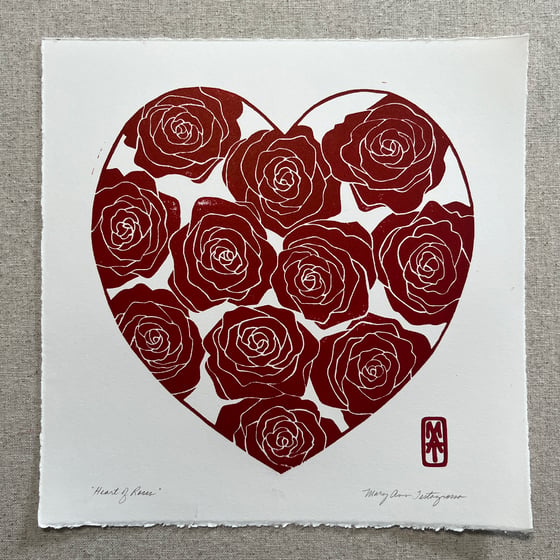 Image of SECONDS SALE - Heart of Roses - Deep Red #27