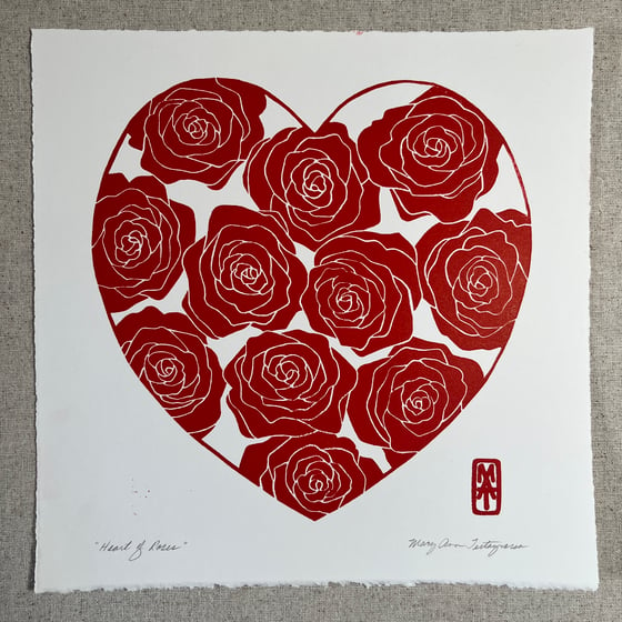 Image of SECONDS SALE - Heart of Roses - Cherry Red #29