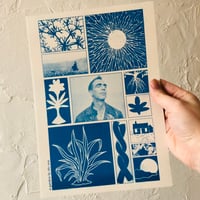 Derek Jarman A4 blue riso print