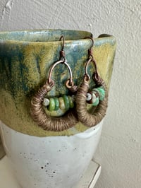 Image 2 of Textile Hoops earrings/ n117