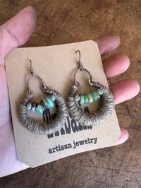 Image 1 of Textile Hoops earrings/ n117