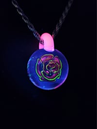 Image 5 of Uv reactive rose pendant with glow stick bale.