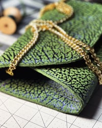 Image 1 of Green Elephant Suede Clutch