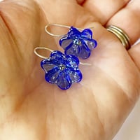 Image 5 of Blue Flower Earrings