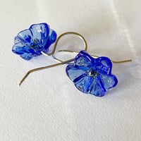 Image 3 of Blue Flower Earrings