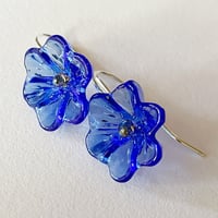 Image 1 of Blue Flower Earrings
