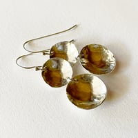 Image 4 of Stirling Silver Concave Disk Earrings